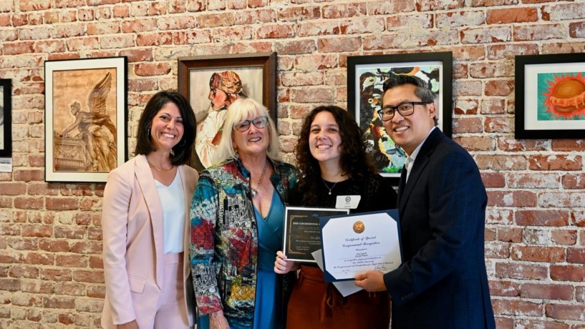 Vince Fong with Art competition winner