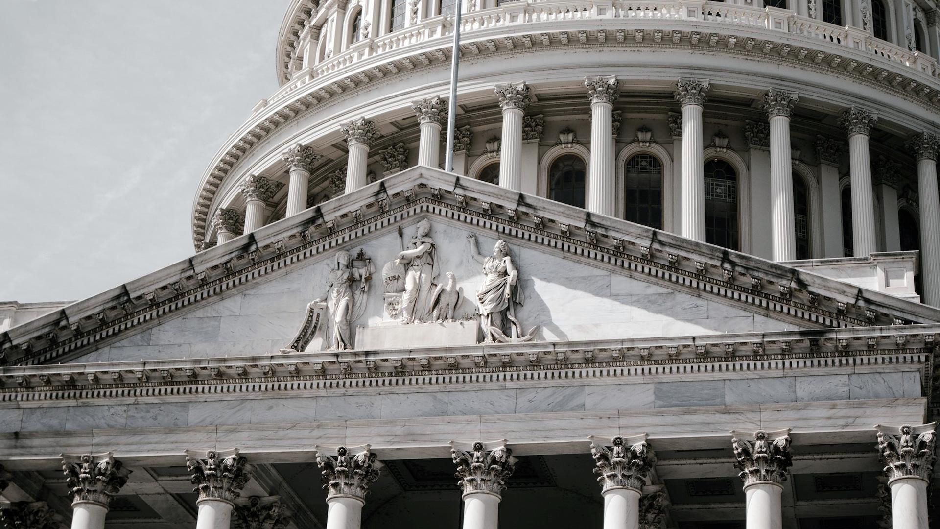 Frieze on the front of the United States Capitol Building